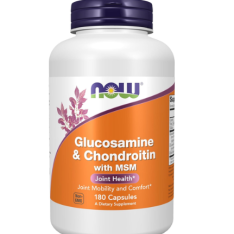 Viên Uống Hỗ Trợ Xương Khớp NOW Glucosamine & Chondroitin with MSM – Hộp 180 Viên