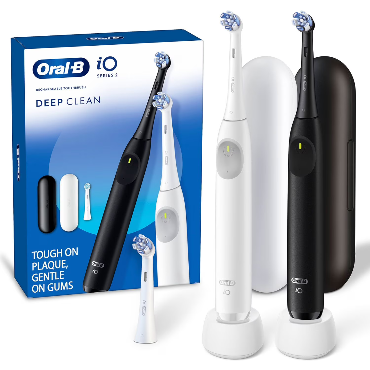 Bàn Chải Đánh Răng Điện Oral-B iO Series 2 -  Bộ 2 Chiếc Kèm 3 Đầu Bàn Chải