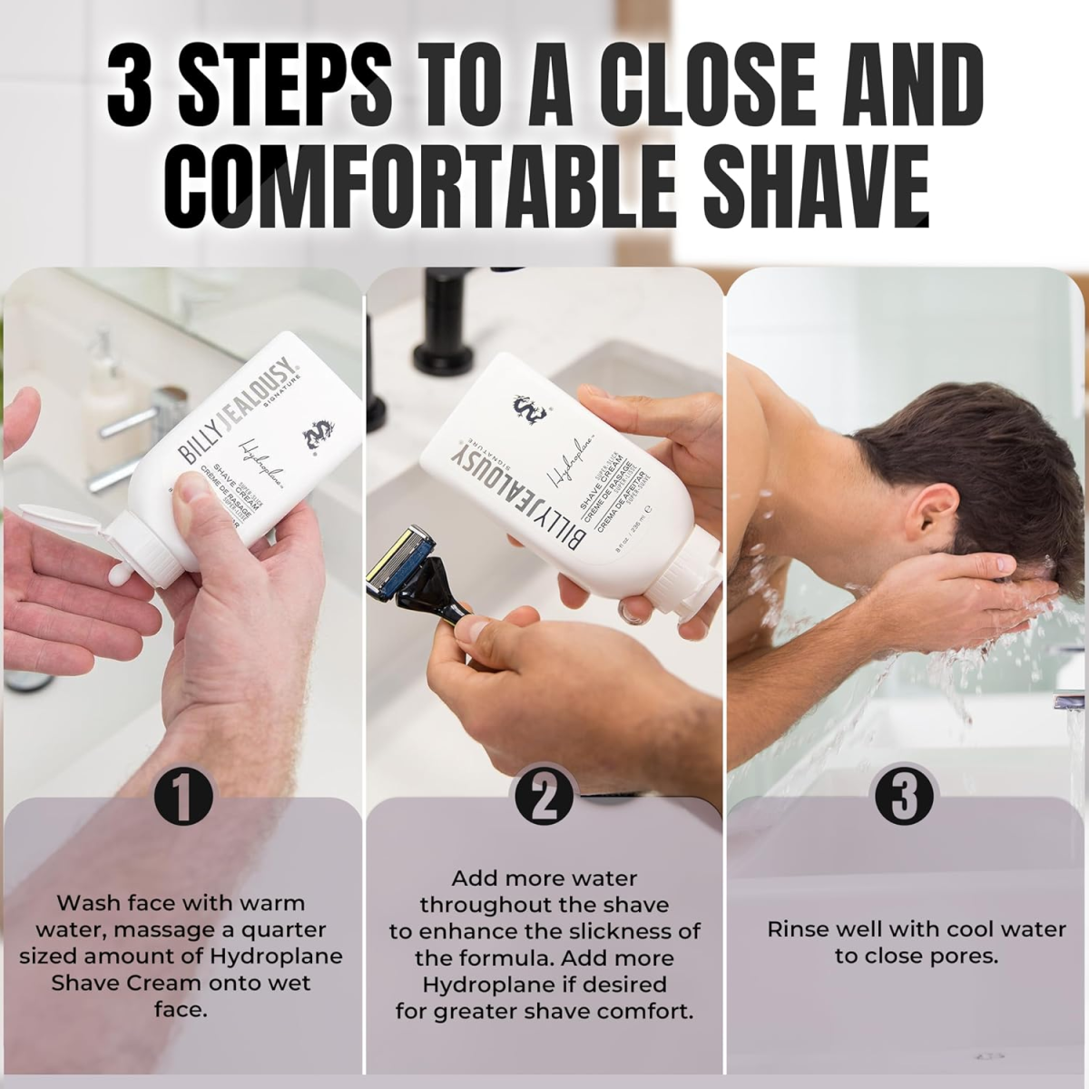 Kem Cạo Râu Không Tạo Bọt Billy Jealousy Hydroplane Foamless Super-Slick Shave Cream – Chai 236 ml