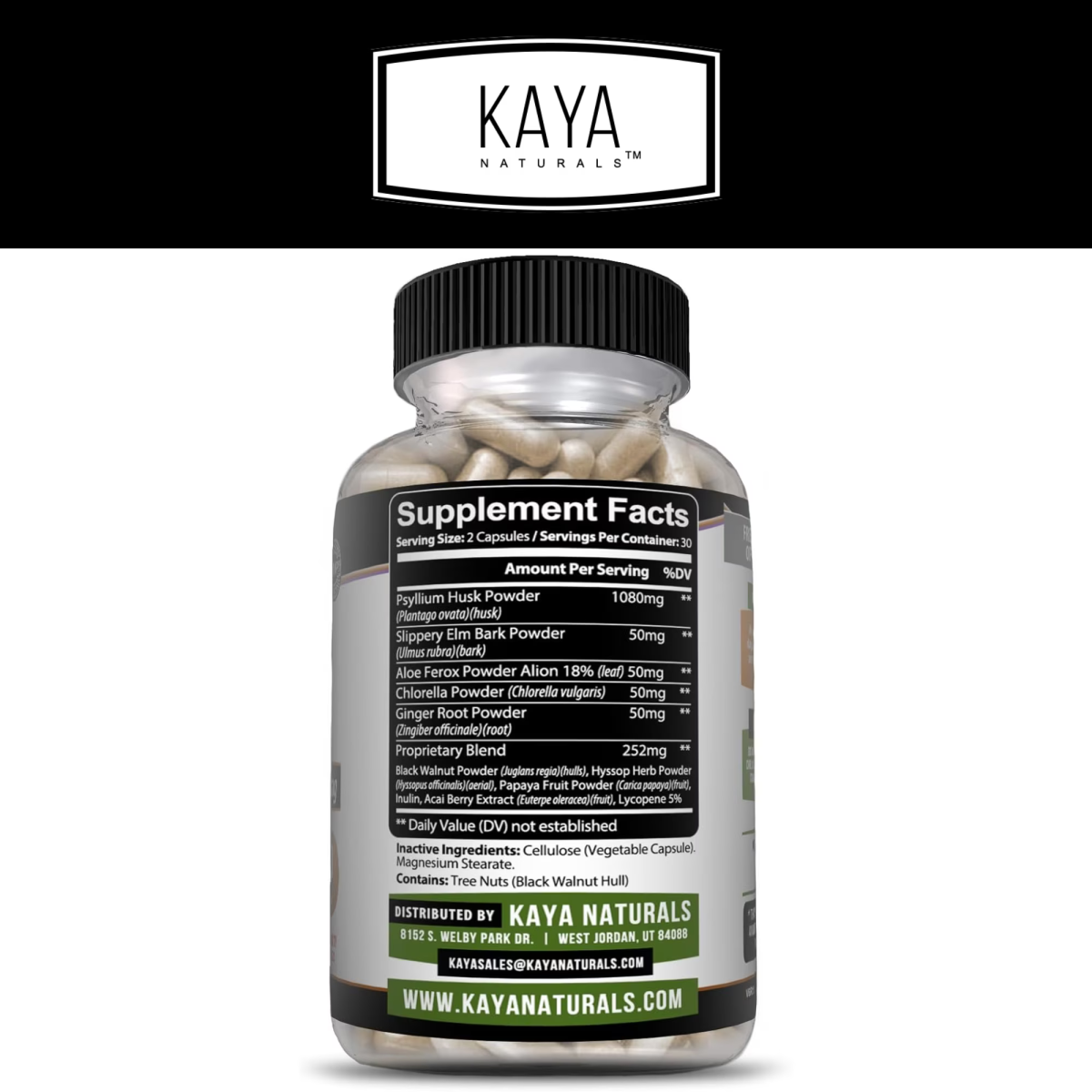 Viên Uống Chất Xơ Hỗ Trợ Tiêu Hóa Kaya Naturals Psyllium Husk 1532mg – Hộp 60 Viên
