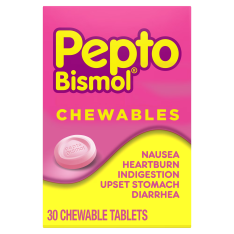 Viên Nhai Hỗ Trợ Dạ Dày Pepto-Bismol Chewable Tablets Original – Hộp 30 Viên