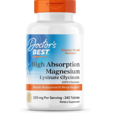Viên uống Doctor’s Best High Absorption Magnesium Lysinate Glycinate – Hộp 240 Viên