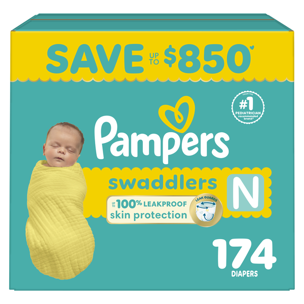 Tã Pampers Swaddlers Newborn Diapers Size 0 Cho Bé 3-6kg - Gói 174 Miếng