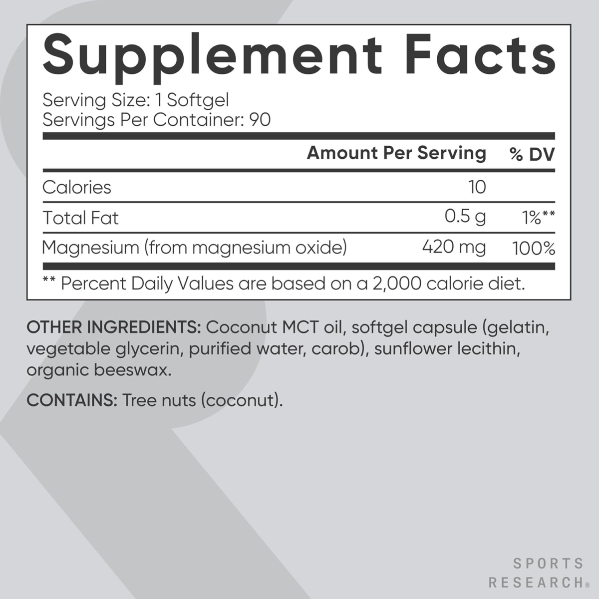 Viên Uống Sports Research Magnesium Oxide 420mg – Hộp 90 Viên