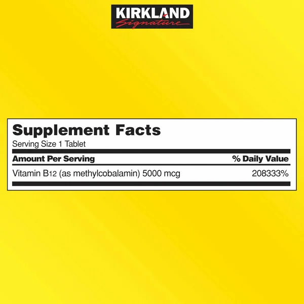 Viên Ngậm Bổ Sung Vitamin B12 Kirkland Signature 5000 mcg – Hộp 300 Viên