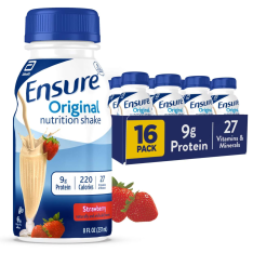 Sữa Nước Ensure Original Nutrition Shake Strawberry Vị Dâu – Thùng 16 Chai x 237ml