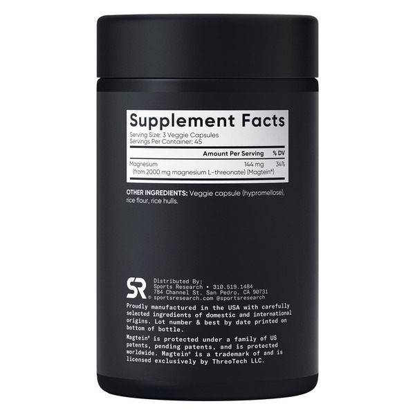 Viên Uống Sports Research Magtein Magnesium L-Threonate 2000mg – Hộp 135 Viên