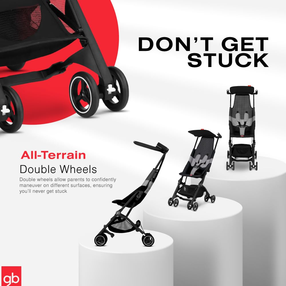 GB Pockit Air All Terrain Ultra Compact Lightweight Travel Stroller – Xe Đẩy Du Lịch Siêu Gọn Cho Bé (Màu Velvet Black)
