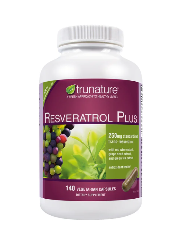 Viên Uống Hỗ Trợ Tim Mạch Trunature Resveratrol Plus 250 mg – Hộp 140 Viên