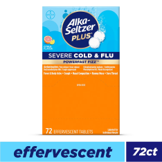 Viên Sủi Hỗ Trợ Giảm Cảm Sốt Alka-Seltzer Plus Severe Cold & Flu Effervescent Tablets Citrus – Hộp 72 Viên