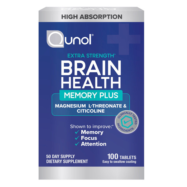 Viên Uống Hỗ Trợ Não Bộ Qunol Brain Health Memory Plus – Hộp 100 Viên