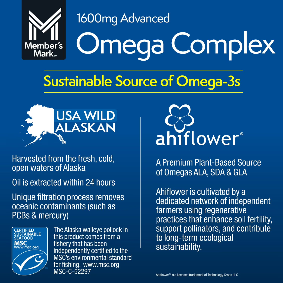 Viên Uống Dầu Cá Omega 3 Member’s Mark 1600 mg Advanced Omega Complex –  Hộp 300 Viên