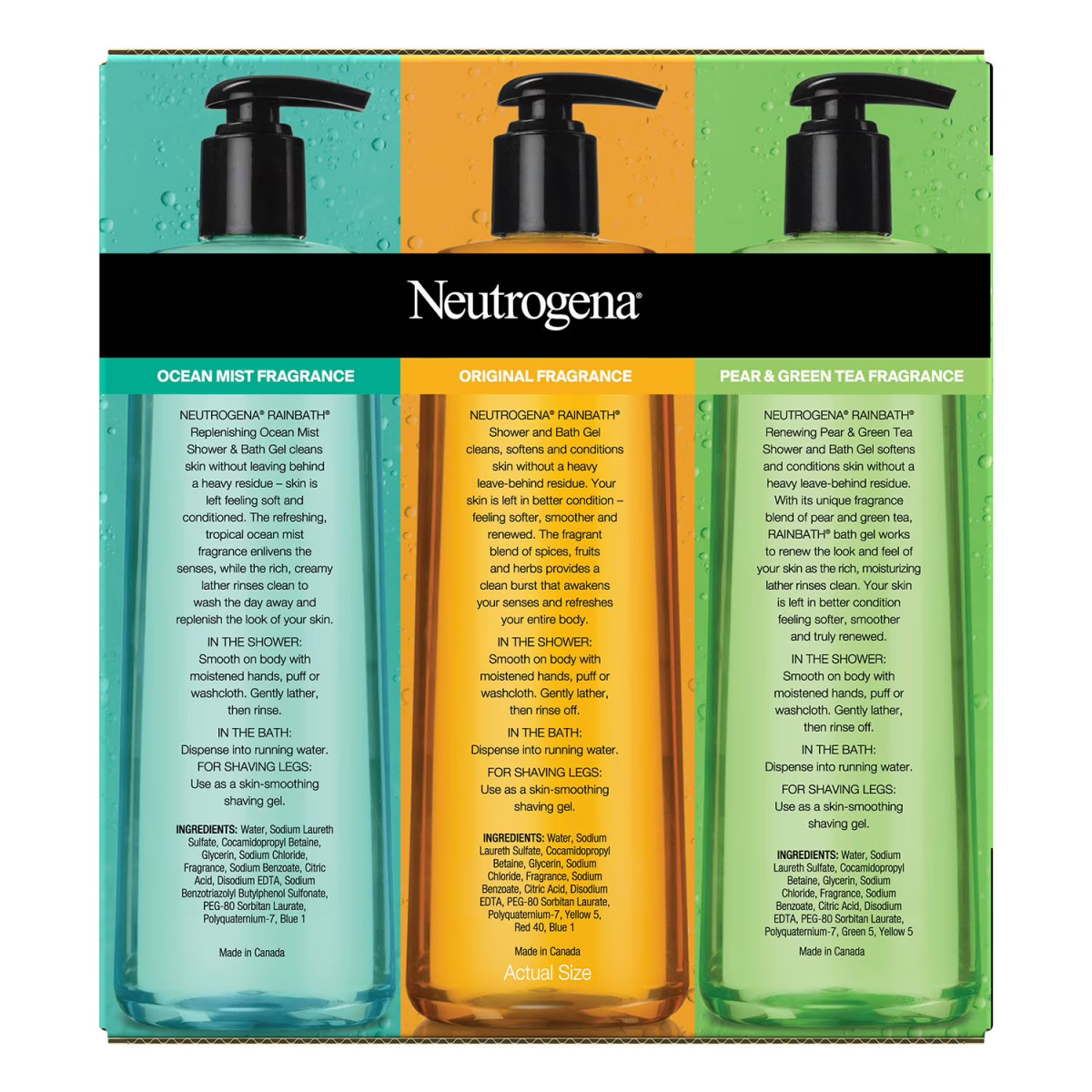 Sữa Tắm Neutrogena Rainbath Shower & Bath Gel Original – Set 3 Chai x 473 ml