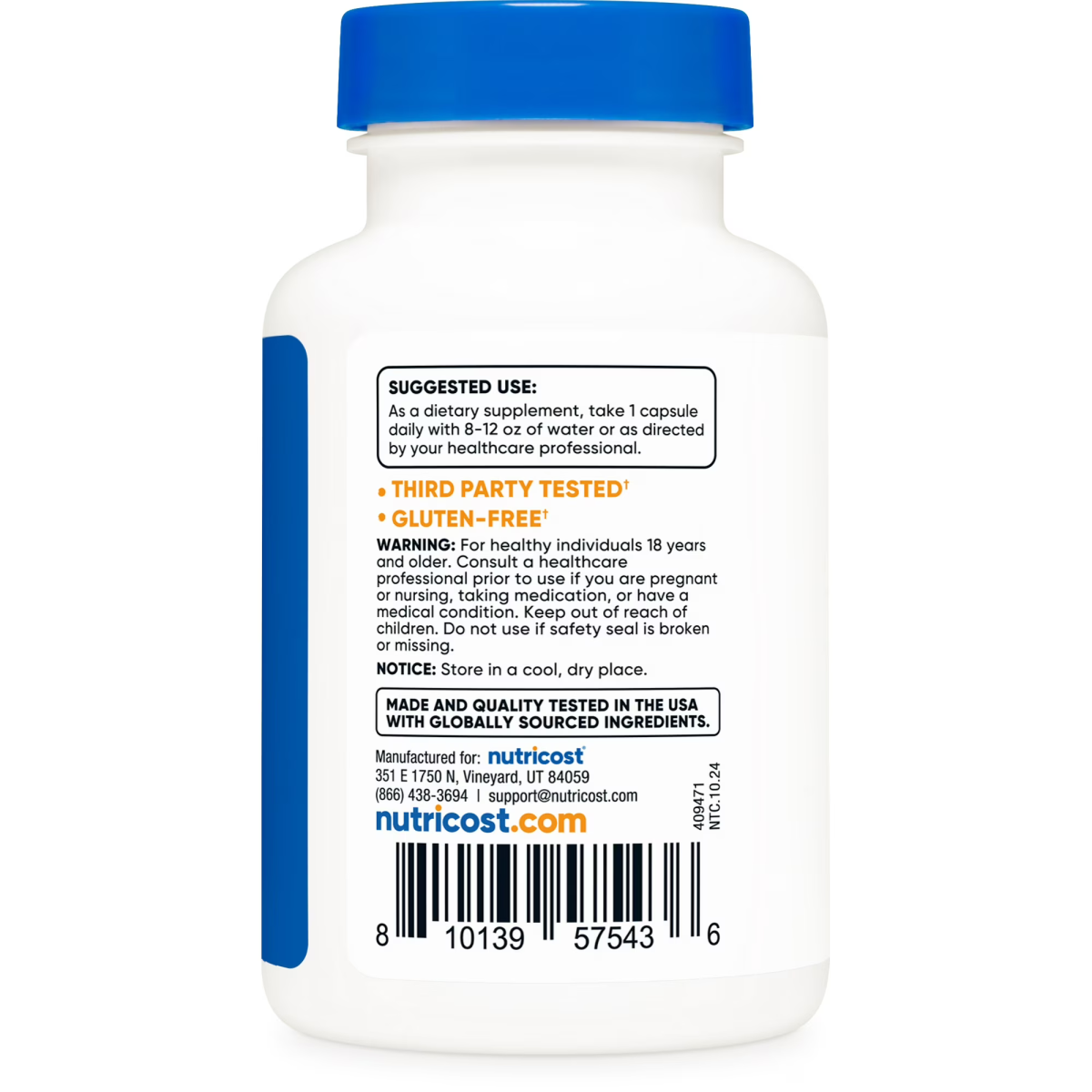 Viên Uống Vitamin B2 Nutricost R-5-P Riboflavin-5-Phosphate Vitamin B2 50mg – Hộp 120 Viên