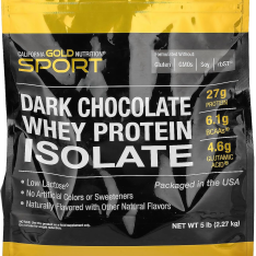 Bột Whey Vị Socola Protein Isolate California Gold Nutrition Sport Dark Chocolate – Túi 5 Lb