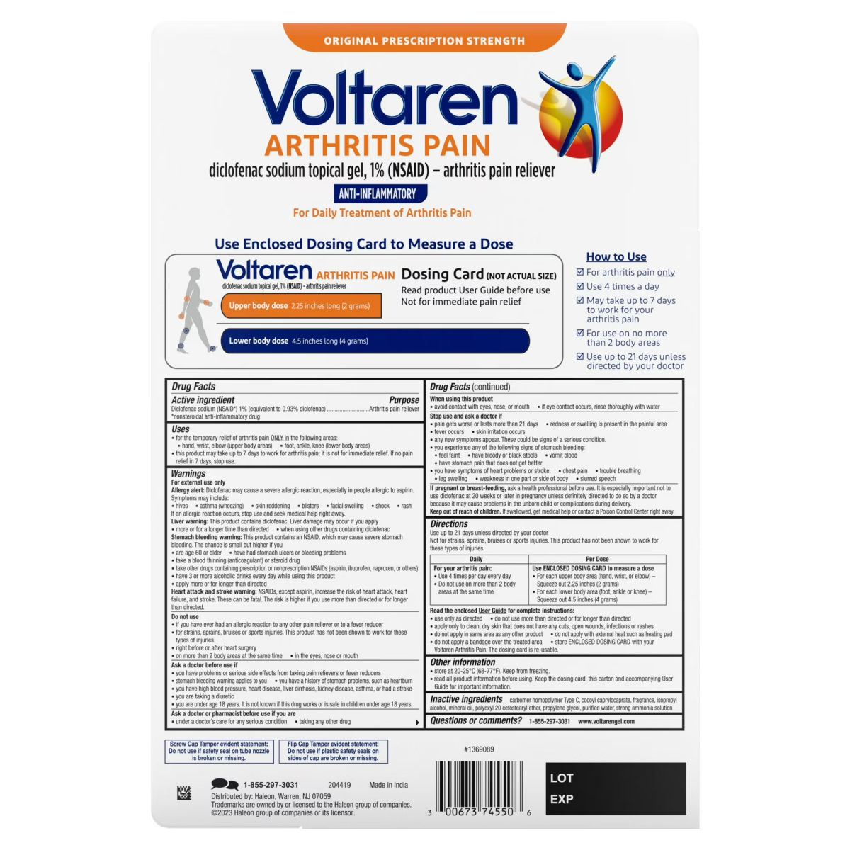 Gel Giảm Đau Khớp Voltaren Arthritis Pain Relief – 2 Tuýp X 150g, 1 Tuýp 50g