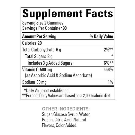 Kẹo Dẻo Bổ Sung Vitamin C Nature Made Extra Strength 500 mg – Hộp 180 Viên