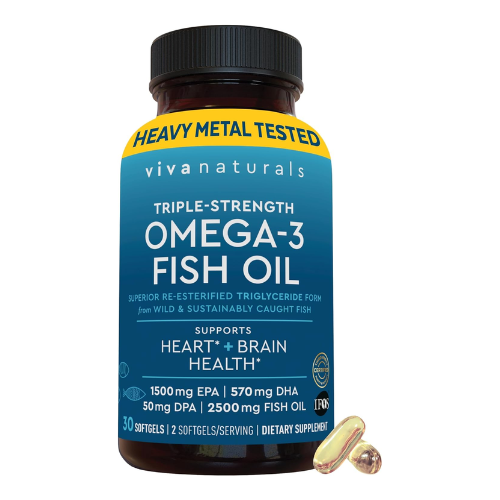 Viên Uống Dầu Cá Viva Naturals Triple-Strength Omega-3 Fish Oil 2500mg – Hộp 30 Viên