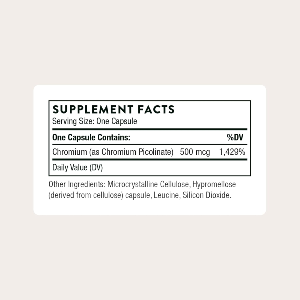 Viên Uống Bổ Sung Crom Thorne Chromium Picolinate 500 mcg – 60 Hộp Viên