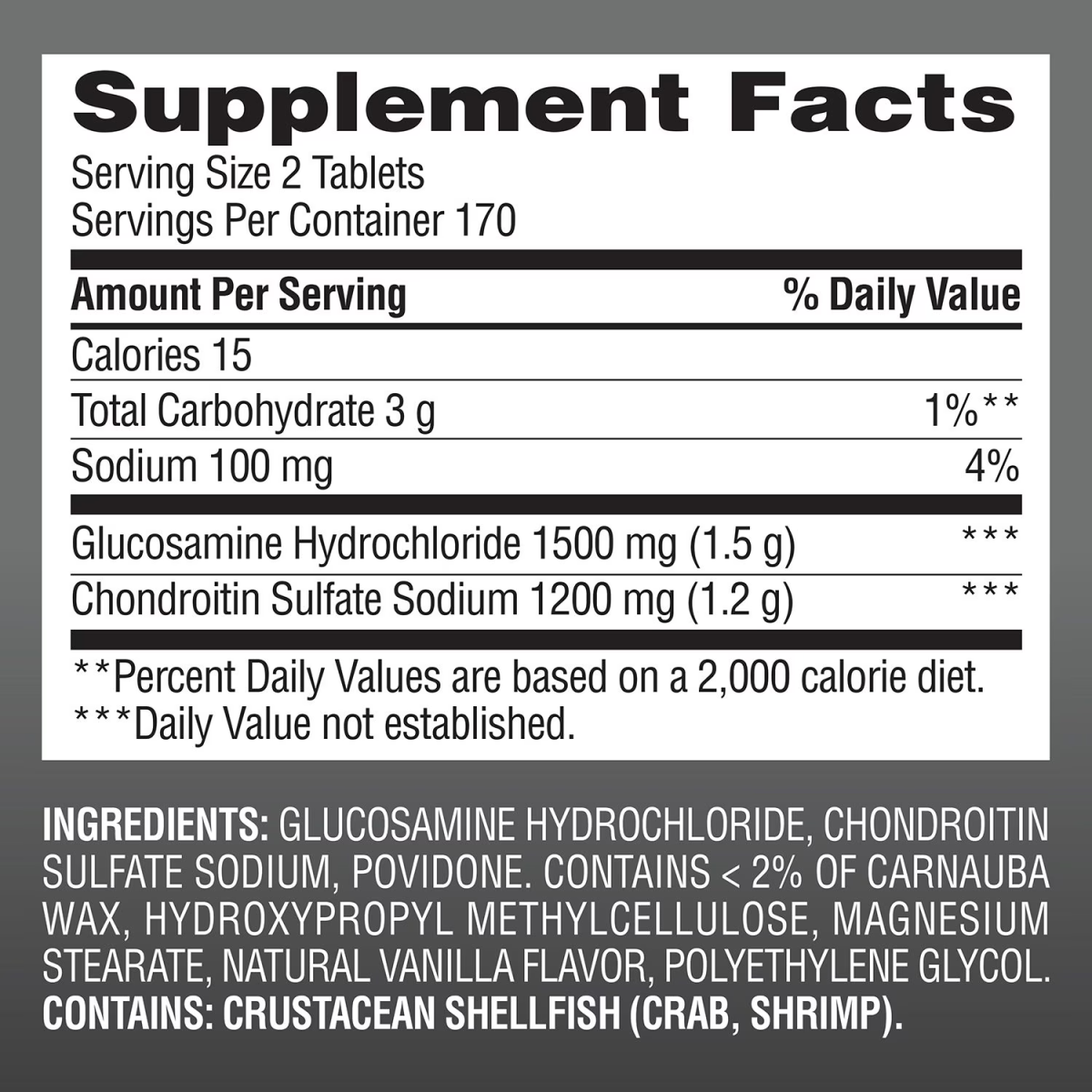 Viên Uống Hỗ Trợ Xương Khớp Member's Mark Triple Strength Glucosamine 1500mg & Chondroitin 1200mg – Hộp 340 Viên
