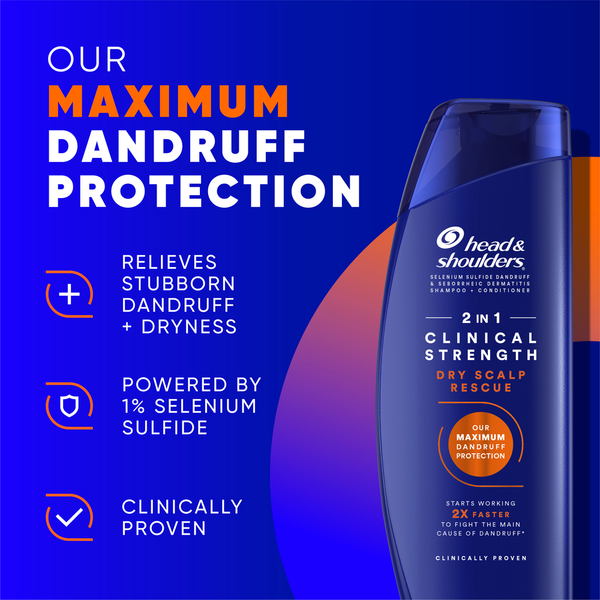 Dầu Gội & Xả 2 Trong 1 Trị Gàu Cho Da Đầu Khô Head & Shoulders Clinical Strength Dry Scalp Rescue – 13.5 fl oz