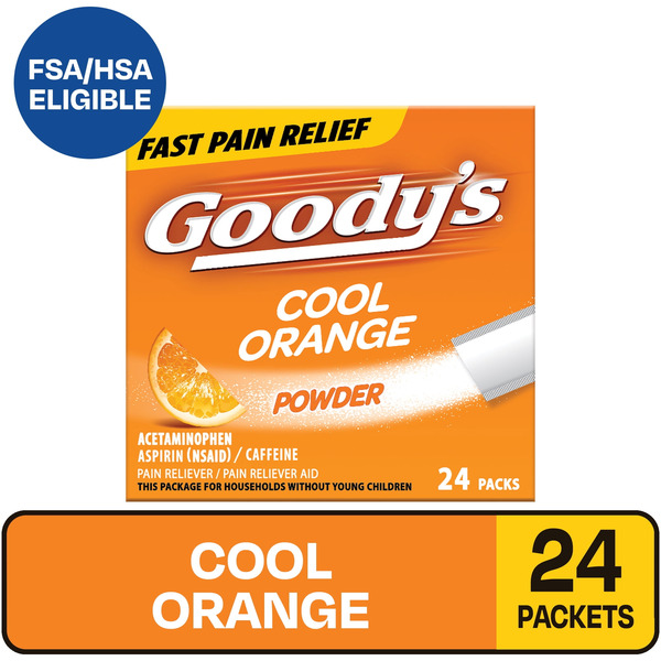 Bột Giảm Đau Hạ Sốt Goody's Cool Orange Pain Relief Powder– Hộp 24 Gói