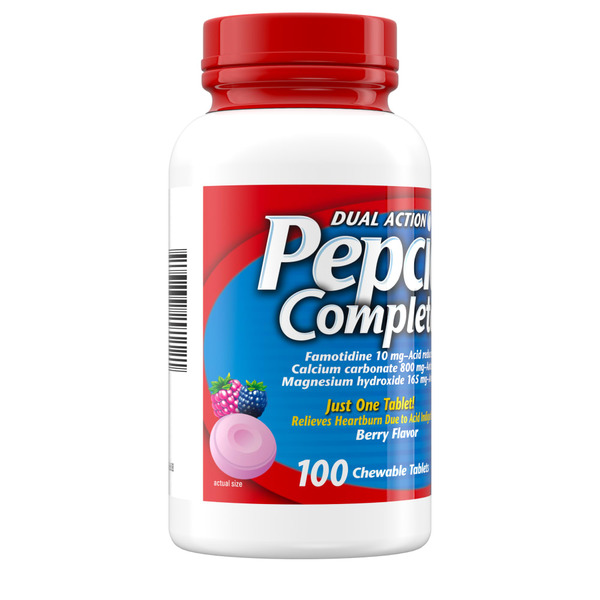 Viên Nhai Hỗ Trợ Giảm Ợ Nóng Pepcid Complete –  Hộp 100 Viên