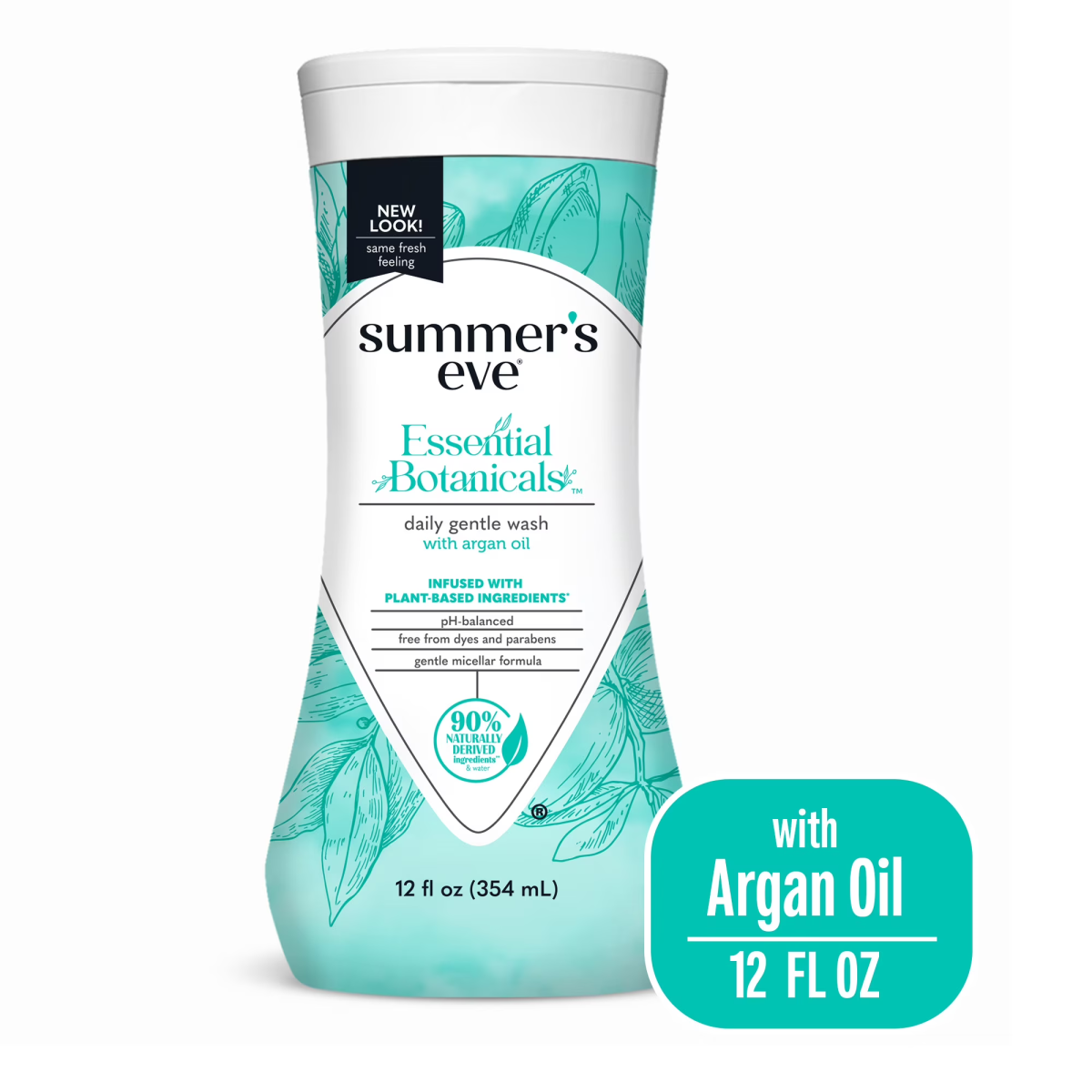 Dung Dịch Vệ Sinh Phụ Nữ Summer’s Eve Essential Botanicals Gentle Wash with Argan Oil Dành Cho Da Nhạy Cảm – Chai 355ml