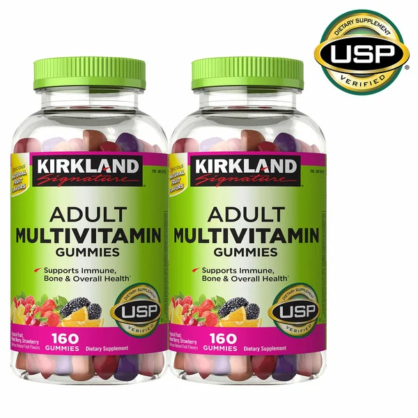 Kẹo Dẻo Bổ Sung Vitamin Tổng Hợp Kirkland Signature Adult Multivitamin – 2 Hộp X 160 Viên