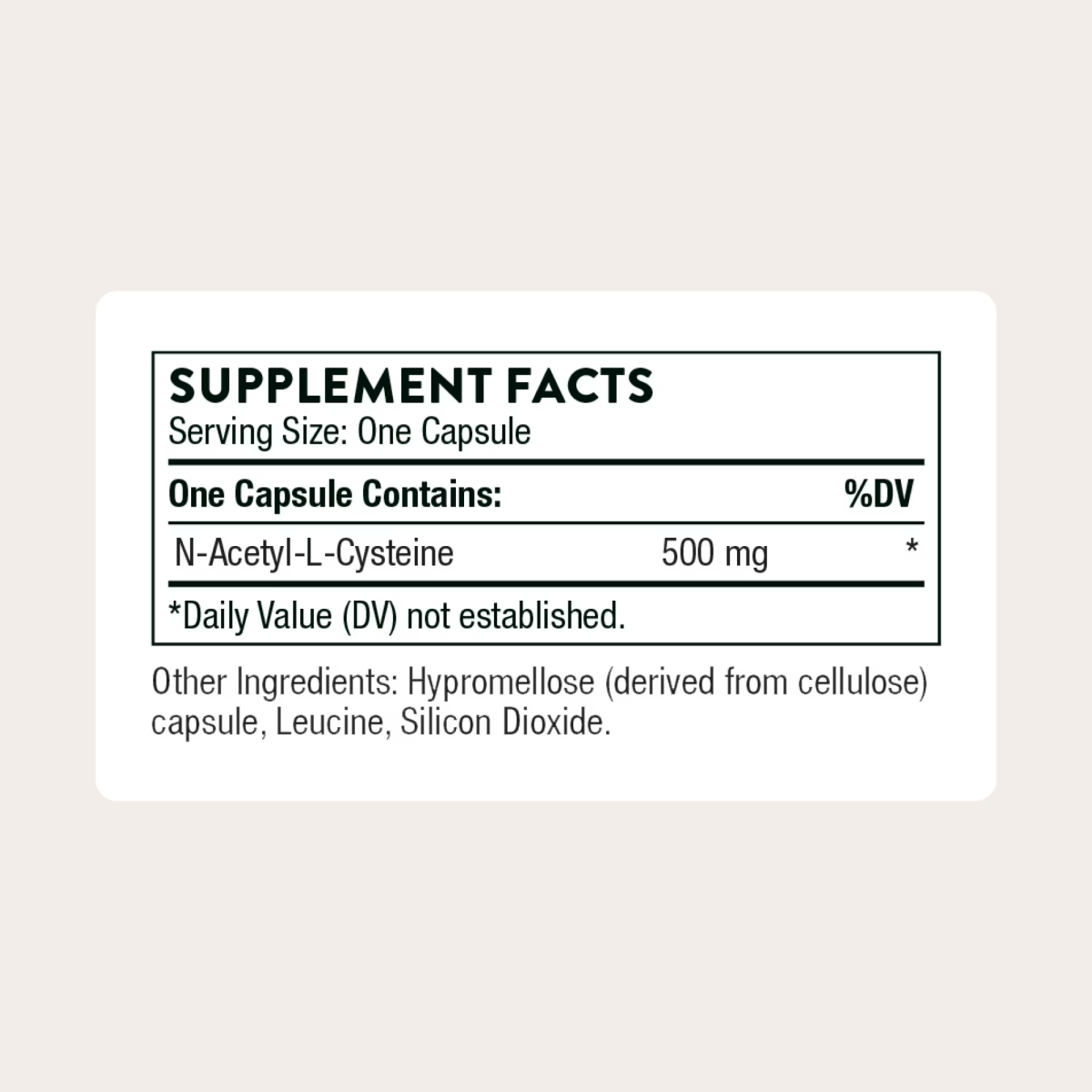 Viên Uống THORNE NAC – N-Acetylcysteine 500 mg – Hộp 90 Viên