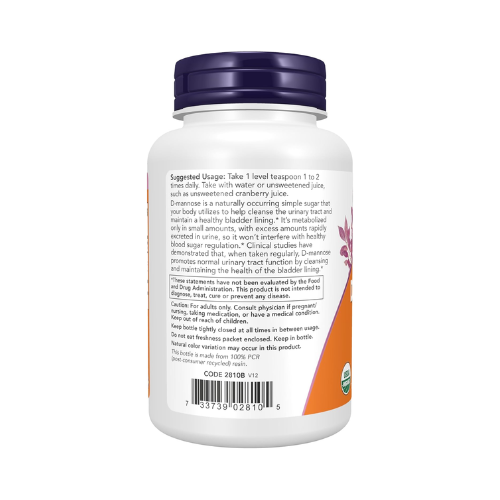 Bột Hỗ Trợ Đường Tiết Niệu & Bàng Quang NOW Foods Organic D-Mannose Pure Powder – Hộp 85G
