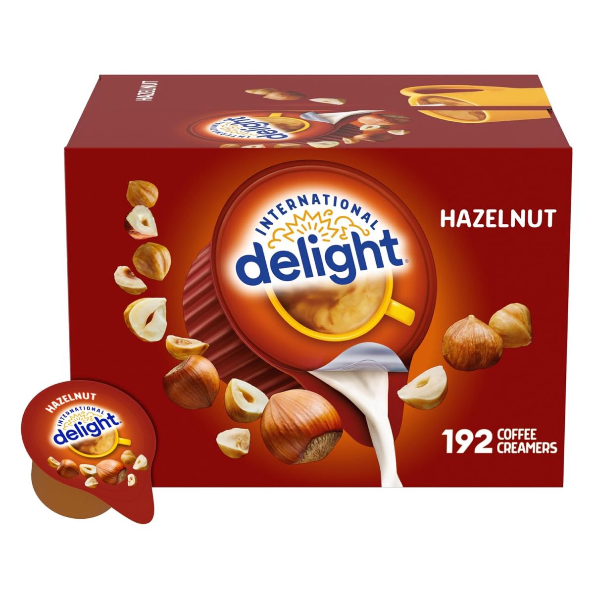 Kem Béo Pha Cà Phê Vị Hạt Phỉ International Delight Hazelnut Coffee Creamer Singles – Hộp 192 gói