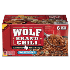 Chili Thịt Bò Wolf Brand No Bean Chili – Lốc 6 Lon x 425g