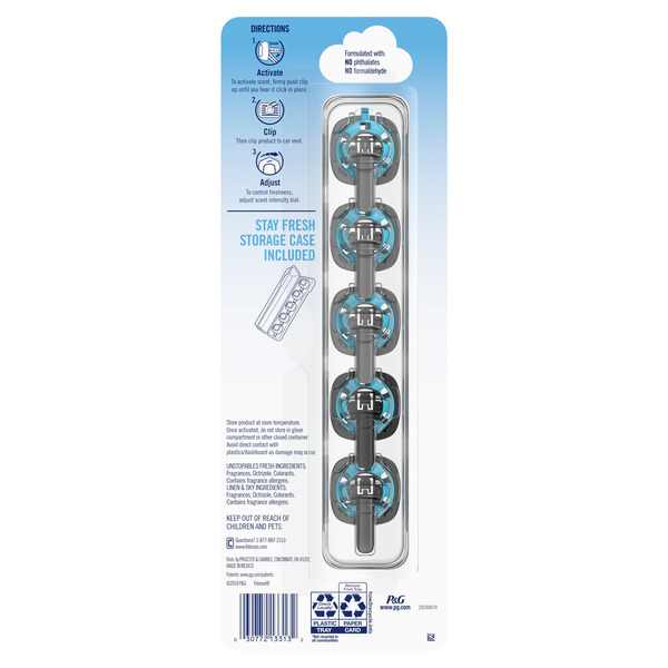 Kẹp Thơm Cửa Gió Ô Tô Febreze Car Vent Clip Hương Amber – 2 Set x 5 Chiếc