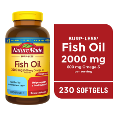 Viên Uống Dầu Cá Omega-3 Nature Made Burp Less Fish Oil 2000mg – Hộp 230 Viên