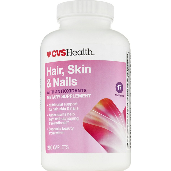 Viên Uống CVS Health Hair, Skin & Nails with Antioxidants – Hộp 200 Viên
