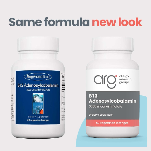 Viên Ngậm B12 Allergy Research Group B12 Adenosylcobalamin 3000 mcg + FOLATE – Hộp 60 Viên