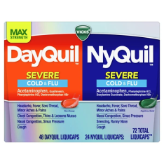 Viên Uống Giảm Triệu Chứng Cảm Lạnh Ngày Và Đêm Vicks NyQuil & DayQuil LiquiCaps - Hộp 72 Viên