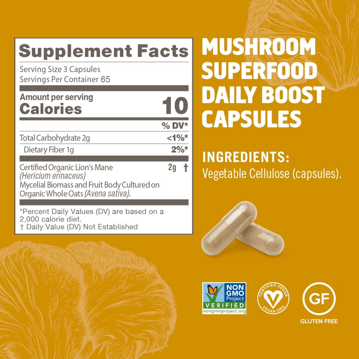 Viên Uống Hỗ Trợ Não Bộ Lion’s Mane Om Mushrooms – Hộp 195 Viên