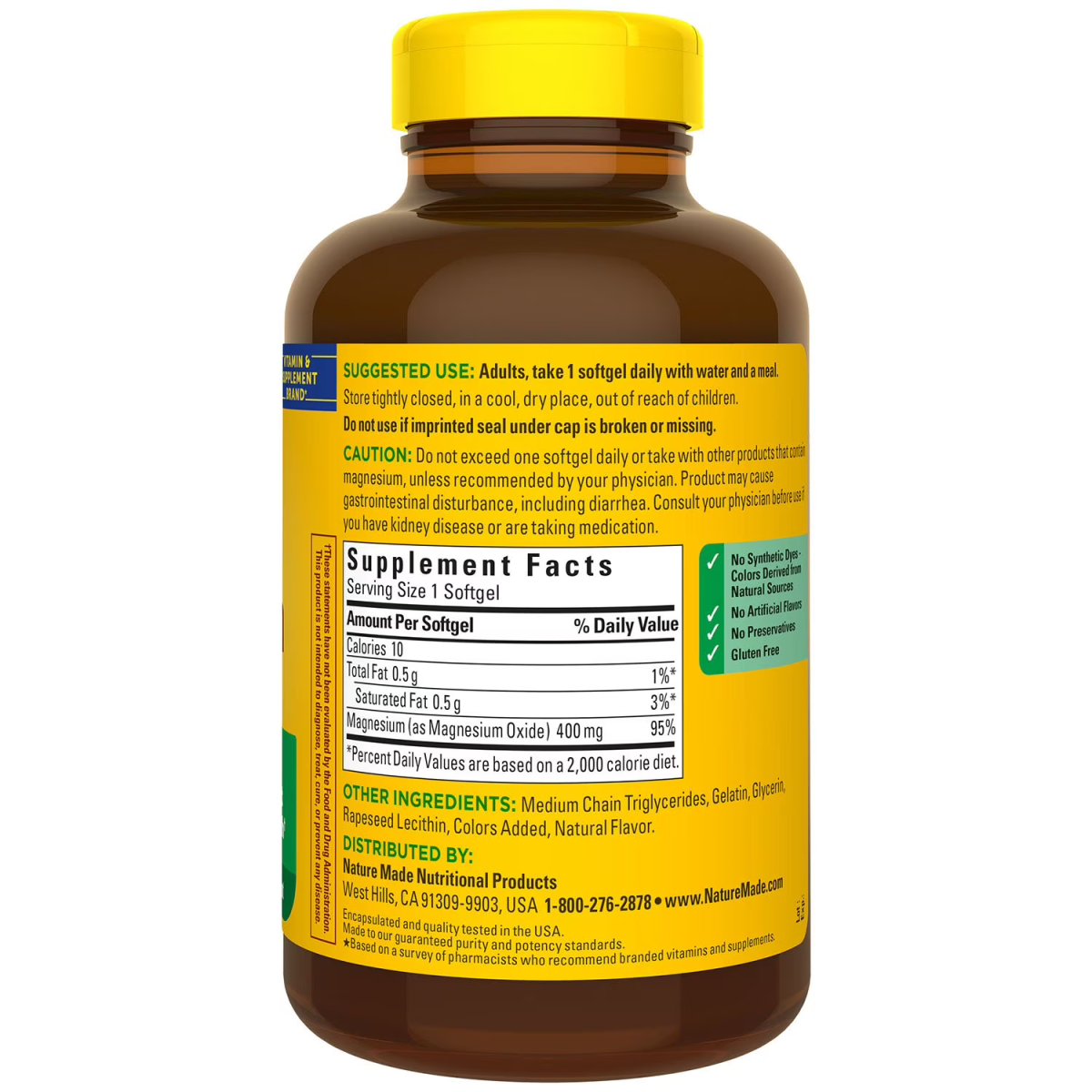 Viên Uống Nature Made Extra Strength Magnesium 400 mg – Hộp 150 Viên