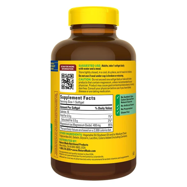 Viên Uống Nature Made Extra Strength Magnesium 400 mg – Hộp 180 Viên