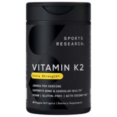 Viên Uống Sports Research Vitamin K2 MK7 180mcg – Hộp 60 Viên