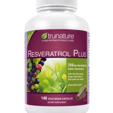 Viên Uống Hỗ Trợ Tim Mạch Trunature Resveratrol Plus 250 mg – Hộp 140 Viên