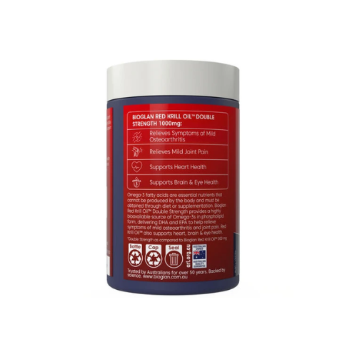 Viên Uống Dầu Nhuyễn Thể BIOGLAN Red Krill Oil Double Strength 1000mg –  Hộp120 Viên