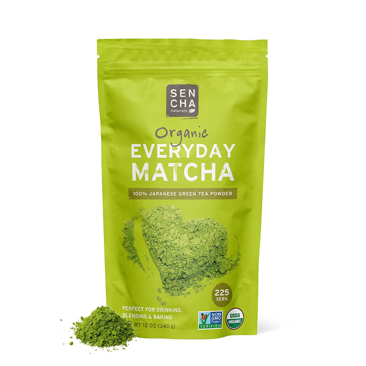 Bột Trà Xanh Nhật Bản Hữu Cơ Sencha Naturals Organic Everyday Matcha – Túi 12 Oz