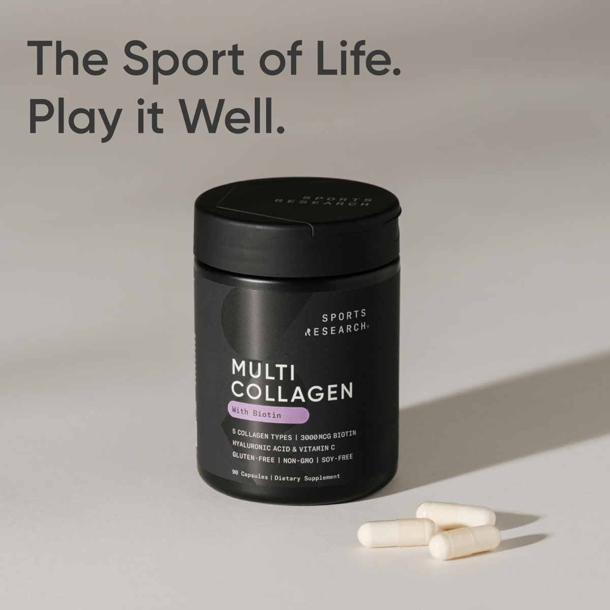 Viên Uống Sports Research Multi Collagen with Biotin – Hộp 90 Viên