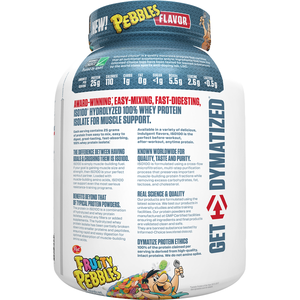 Bột Protein Dymatize ISO100 Hương Fruity Pebbles - Hộp 5LB