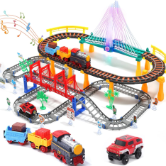 Bộ Đồ Chơi Tàu Hỏa Điện HOLYFUN Railway Train Track Playset – Bộ 113 Chi Tiết