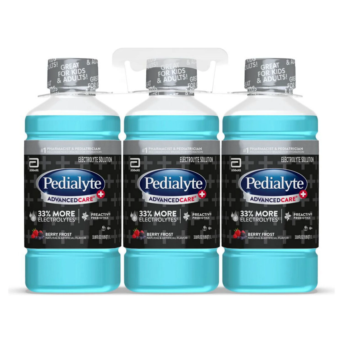 Nước Điện Giải Pedialyte AdvancedCare Plus Electrolyte Solution Berry Frost - Set 3 Chai X 1 Lít