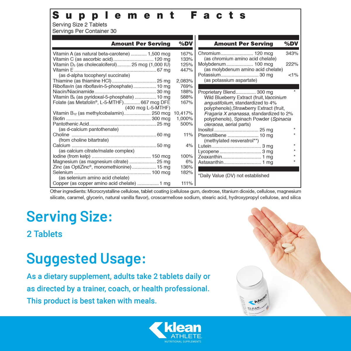 Viên Uống Vitamin Tổng Hợp Klean ATHLETE Klean Multivitamin – Hộp 60 Viên